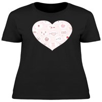 Pink Heart s majicom od girly doodles žene -image by shutterstock, ženski medij