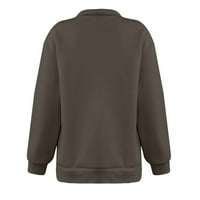 Ponude za žensku košulju Kipliki Ispiši rever vrat dugih rukava labava majica bluza pulover vrhove
