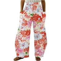 Gacuw posteljine za žene Ležerne ljetne hlače plus veličina opuštene fit duge hlače Lounge pantalone