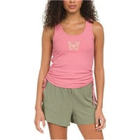 Hurley Wines Butterfly Side Cinch Tank Top, Pink, X-Veliki