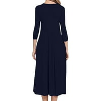 Olyvenn ženske vrhove casual tanki fit udoban gumb V-izrez Solid Color haljina za žene