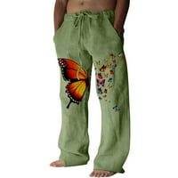 Hupta pantalone za muškarce modni povremeni otisnuti džep za posteljinu čipke hlače velike veličine