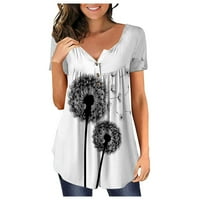 Xihbxyly Bluze za žene za žene kratki rukav majice Slatke bluza za bluzu za flotovne košulje TEE Ljeto