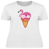 Pixel Flamingo sladoled majice žene -Image by shutterstock, ženska srednja sredstva