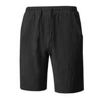 Safuny muške pamučne posteljine pola kratke hlače sa džepom Ljetni solidno slobodno vrijeme za prodaju