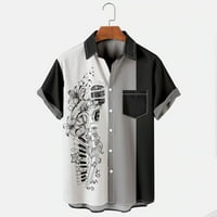 Košulje za muškarce vrhovi 3D digitalni ispis džep kopča rever kratka rukava