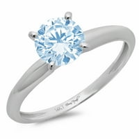 3CT okrugli rez plavi simulirani dijamant 14k Bijelo zlato Graviranje Izjava bridalne godišnjice Angažovanje