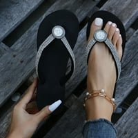 Žene Thong Wedges Sandale Veličina Žene cipele Slope peta Debela prstiju Klip plaža HERINGSBONE papuče