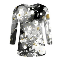 Ženski vrhovi zazor ispod $ Velike veličine okruglih bluza za bluzu grafički print casual rukave majice