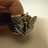 Modna retro lobanja glava leptir moth prsten za muškarce Ženska ukrasi Halloween pokloni Vintage Gothic