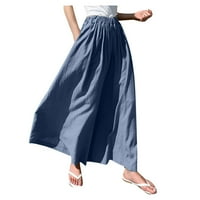 Ženske ljetne ljupčke hlače široke noge Palazzo hlače culottes boho elastični visoki struk obale dno