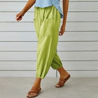 Amtdh Ženske trendi patchute hlače Čvrsto boje lagane casual labave udobne pantalone Dame Fall Lounge