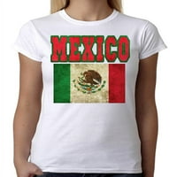 Junior's Mexico Vintage Flag B fly bijela majica Medium