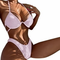 Dvije kupaćim kostimu saten bikini žene dvije kostimi od pune boje odijela Split striptis čelični nosač