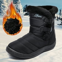 Čizme za snijeg za žene Zimska solidna boja Držite tople čizme za gležnjeve plus baršunaste čizme ravne