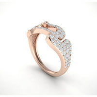 Originalna 0,75ct okrugla rez dijamantski ženski ženski maštoviti prsten za uključivanje srčanih prstena