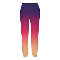 Wavsuf ženske hlače plus veličina visokih gradijentnih ravnih nogu vruće ružičaste hlače veličine 3xl