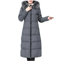 Ženski puffer kaput čvrste boje dugih rukava toplo udobne vrhove dugi kaput dugi kaput