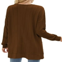 Grianlook Ženska jakna Soft Soled Collect Open Front Cardigan džemper Zimska topla odjeća sa džepovima