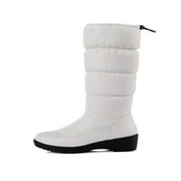 Lacyhop ženske vodootporne koljena visokog čizma koje se ne kliznu zimske tople cipele bijele 10