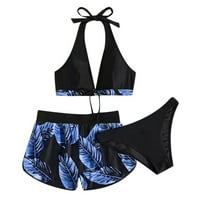 UmFun kupaći kostim za žene, visokokvalificirani bikini, dame Cross Sunga High Shars Hots kostim trodijelni