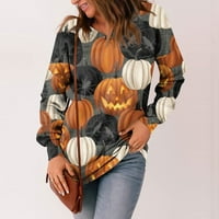 Halloween ženski modni casual dugih rukava s džemper s V-izrezom