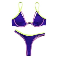 Scyooekwg kupaći kostim Žene Ljeto Trendi kupaći kostim Solid Boja Bikini setovi Split kupaći kostim