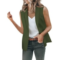 Ženski kaput ležerni bluže otvori radne kancelarije s rukavima bez rukava