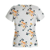 Žene tiskane redovne V izrez Žene kratkih rukava Top bluza Majica na plaži Floralna majica Trendy majica