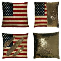 Grungy papirnasta zastava Sjedinjene Američke Države Amerika Jastuk Kućni dekor Custun Cover
