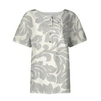 Dyegold Ljetni vrhovi za žene Trendy, ljetne ženske košulje Dressy Casual dugme-up cvjetni print Thirts