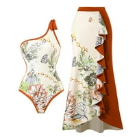 B91XZ kupaći kostimi za žene Žene kupaći kostimi + prikrivanje dva vintage print kupaći kostim Monokini