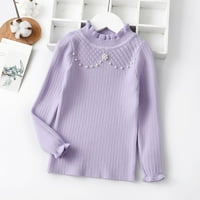 UCCDO 2-7T Dečije devojke Casual Turtleneck pletene džempere dugih rukava od pulovernog bluza
