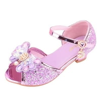 Dječje cipele s dijamantnim sjajnim sandalama Princeze cipele luk visoke pete pokazuju princeze cipele
