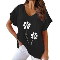 Ženska močmarov dan ženske bluze na prodaju na prodaju Žene V-izrez Print Majice Modne udobne ženske