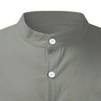 Polo majice za muškarce Ležerne prilike Cardigan Majica s dugim rukavima Jesen za muškarce Sivi 3xl