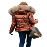 Rejlun ženski kaput sa kapuljačom sa kapuljačom dugih rukava zadebljana jakna Fluffy Puffer kardigan