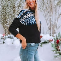 Homodles Ženski klasični džemperski čišćenje - casual okrugli vrat Modni kontrast Kontrastni džemperi