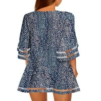 LookBookStore Shift haljina za žene Ljeto Slatke CrewNeck mrežice na ploči na ploči s kratkom haljinom