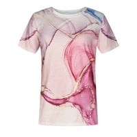 CLlios bluza za žene Ljeto cvjetne printske posade vratne majice Comfy kratki rukav labav majica s kratkim