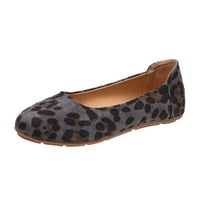 DMQupv 8W sandale Leopard jato okrugle glave plitko ravne jedinice udobne casual cipele za jednu cipele