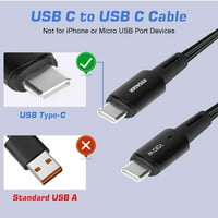 Urban USB C do USB C kabel 3,3ft 100W, USB 2. TIP CUPLING kabel Brzi naboj za 80, iPad Pro, iPad Air
