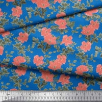 Soimoi Japan Crepe Satin Tkaninski listovi i peony cvjetni otisci tkanina sa dvorištem širom