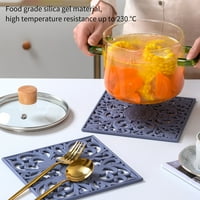 Bcloud Cup Pad Hollow Cvjetni uzorak Silikonski kvadrat Placemat pribor za jelo Kuhinjsko posuđe