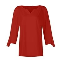 Party majice za žene Solid Color rukav Business Casual Plus size Bell rukava V izrez haljina za suknje
