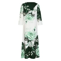 Ženska maxi haljina Prodaja cvjetnih jesenskih haljina V izrez zimski odmor Trendy dugme Leisure Comfy