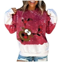 Žene modni O-izrez Božićni dugi rukavi vrhovi bluza pulover dukserica hot8sl4869146
