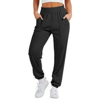 Plus pantalone za žene sportske hlače labave casual visoke strukske kaiševe za vježbanje donje hlače