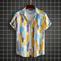Košulje za muškarce Proljeće i ljetni gumb Ležerne prilike za print Revel Plaža Kratki rukav Ljetni