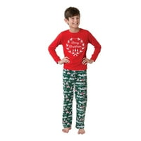 Sunsery Porodica Podudaranje Pajamas Set Spavaće noćna odjeća Dugi rukav Jammies Santa Claus Print Top